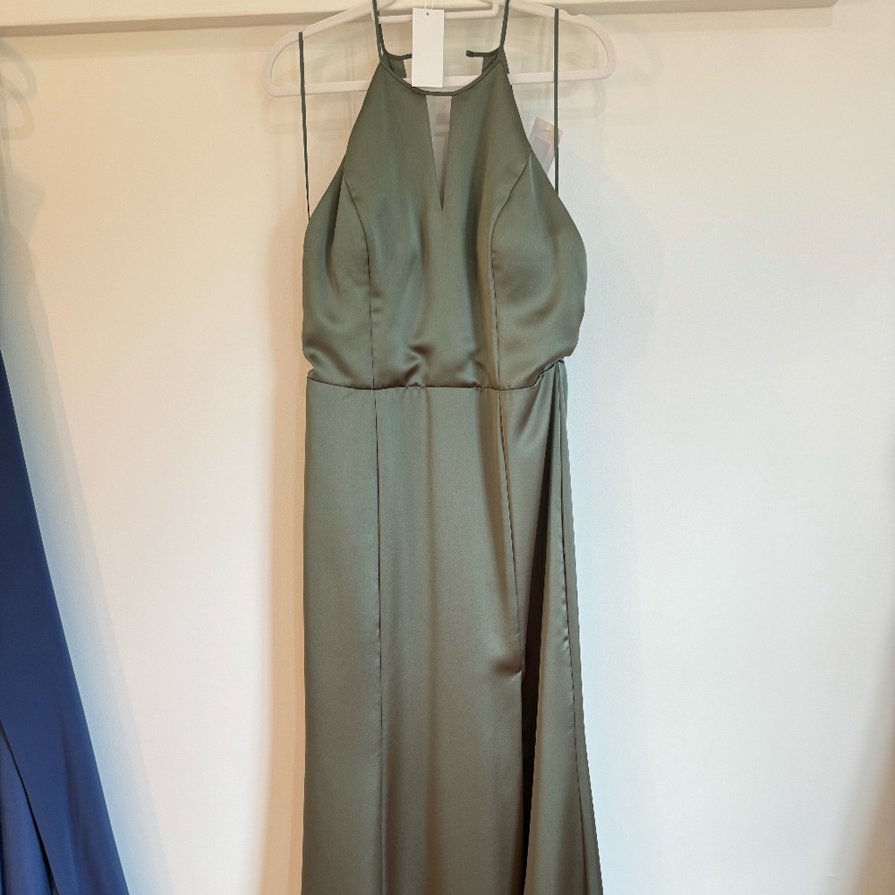 Amsale - GB166S - Olive Bridesmaid Dress - 14